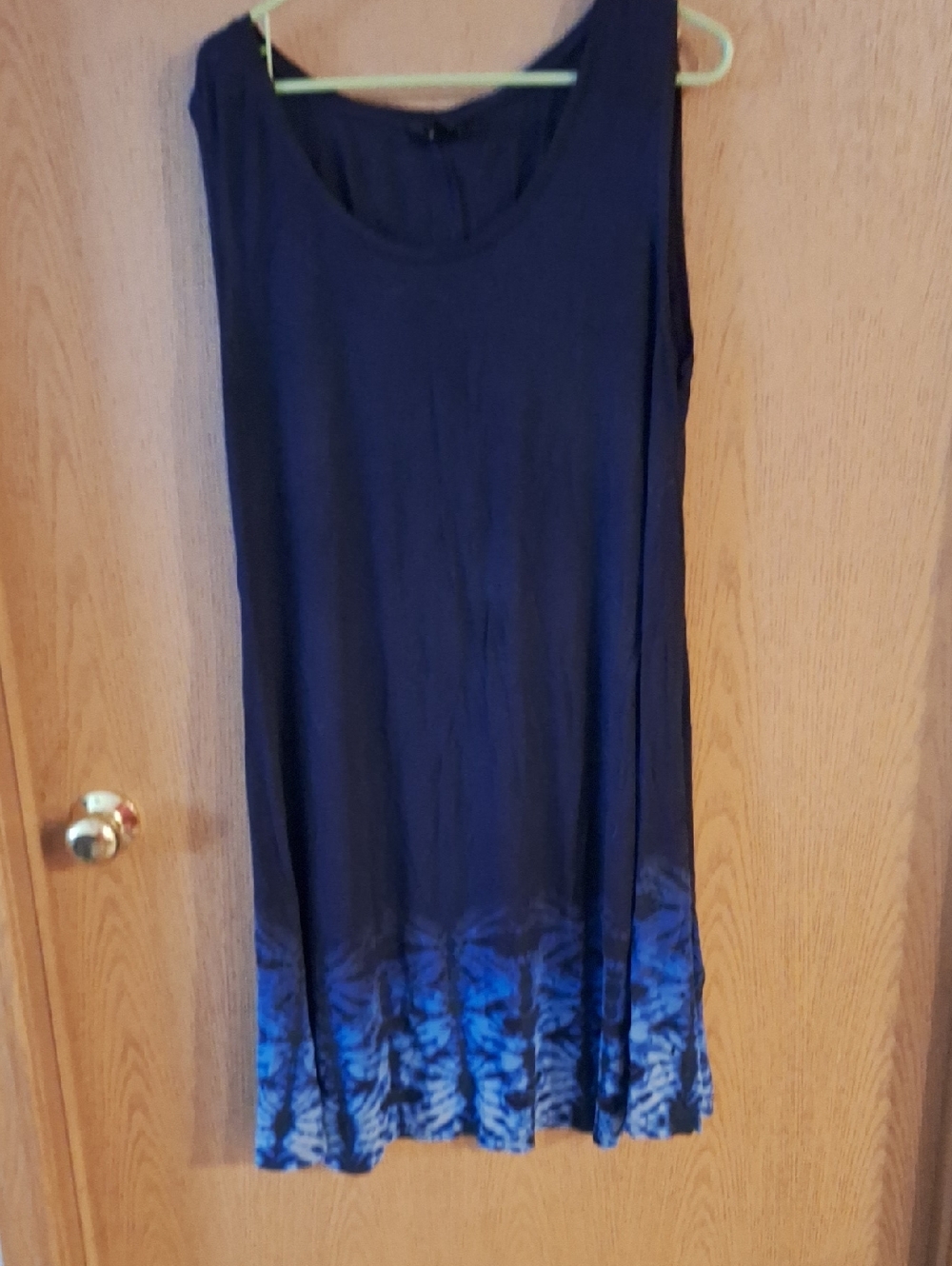 Style & Co. Navy Blue Tank Dress with Blue Tie-Dye Hem